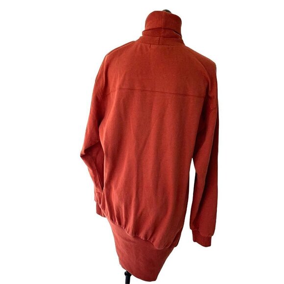 Young Fabulous & Broke Turtleneck Sweater Dress Large Asymmetrical Zipper Orange - Picture 2 of 13